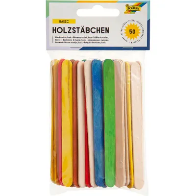 Zdjęcie produktu dla folia 2290 folia Holzstäbchen, Länge: 114 mm, farbig sortiert