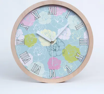 Produktbild von Holzuhr 20fi cm wanduhr - weiße Spitzen - Große römische Uhr Rosen