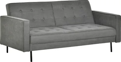 Produktbild von HOMCOM Schlafsofa 3-Sitzer Schlafcouch Stoffsofa Sofa mit Schlaffunktion Bettsofa mit verstellbarer Winkel Vintage Eukalyptusholz Baumwolle Grau