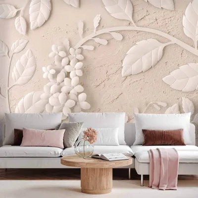 Produktbild von Selbstklebende Folie Fototapete - Paper Flowers (Beige) 196x140 cm Blumen b-C-0208-a-b