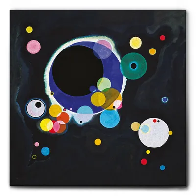 Immagine prodotto di Giallobus - Alcuni cerchi - Vassily Kandinsky - 50L x 50l cm - Quadro - Tela Canvas Telaio Standard