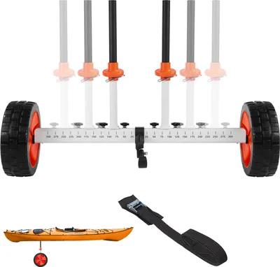 Obrázek produktu pro SucceBuy vozík na kajak, nosnost 113 kg, přepravní vozík s pneumatikami 25,4 cm a napínacím popruhem, ideální pro kajaky, kánoe, paddleboardy, malé čluny a vybavení pro vodní sporty, 900x580x575 mm