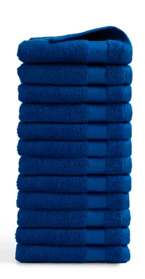 Produktbild von DoubleDry Hotel Kollektion Handtücher Set - 12 Teilig - 100% Baumwolle - 500 g/m² - Weich - 50x100 cm - Klassisches Blau