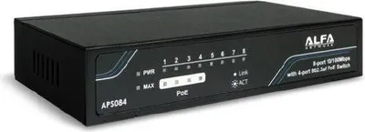 Immagine prodotto di Switch Ethernet da tavolo a 8 porte con 4 porte PoE, 10/100 Mbps, a basso consumo energetico