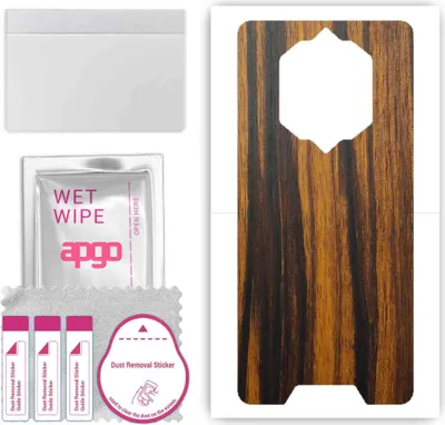 Produktbild von apgo Rückseite Schutzfolie, Skin, kompatibel mit Blackview BV6600 Pro, Hinten Displayschutzfolie aus Vinylfolie, kratzfest, einfache Montage - Tigerwood