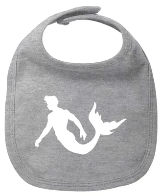 Produktbild von Huuraa Baby Lätzchen Meermann Silhouette Heather Grey Klettverschluss  Baumwolle Latz Geschenkidee