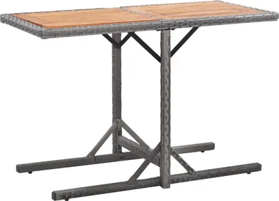 Immagine prodotto di Tavolo da giardino in poly rattan antracite e legno massiccio di acacia