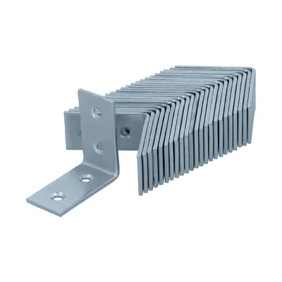 Immagine prodotto di HELPMATE - 24 staffe per pannelli perforati 40x40x20 mm - connettore angolare zincato e passivato blu - connettore in legno con eccellente protezione dalla corrosione - staffa perforata