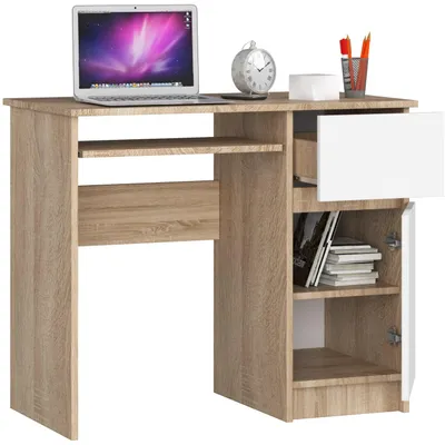 Produktbild von Computertisch 90 cm | Schreibtisch | mit Tastaturauszug mit Stauraum