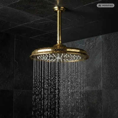 Produktbild von PaulGurkes Kopfbrause Gold Retro Deckenmontage Regendusche