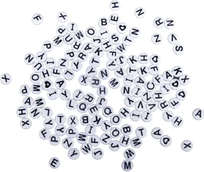 Image de Perles lettres rondes blanches ø 9 mm