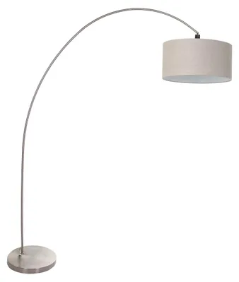 Immagine prodotto di Mexlite - lampada da terra - Solva - acciaio - lino metallo - lampada ad arco - E27 - 3912ST