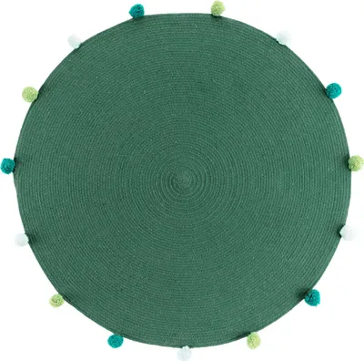 Obrázok produktu pre Detský koberec s bambuľkami POMPOMPARTY, okrúhly, Ø 90 cm