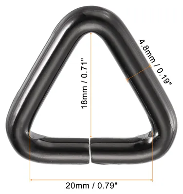 Produktbild von 10 Stš¹ck Dreieck Ring Schnalle 0.79"(20mm) Innenbreite Metall fš¹r Armband Handwerk DIY Dunkelgrau