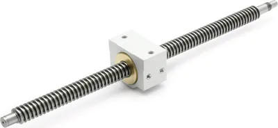 Produktbild von SET: Trapezgewindespindel TR 16x4 rechts einbaufertig 1052mm inkl. Trapezgewindemutter Rotguss mit Gehäuse für Easy-Mechatronics System 1620B - L1000