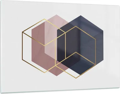 Produktbild von Bilder auf glas - Einteilig - Sechsecke Modern Gold - 120x80cm - Glasbilder - Wandbilder - Bilder - zum Aufhängen bereit - Wanddekoration aus Glas - Glas Bilder - Wandbild auf Glas - GAA120x80-4691