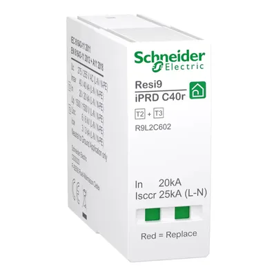 Produktbild von Schneider Electric Ersatzschutzmodul für Überspannungsableiter iPRD C40r 3P+N,Typ 2+3, N-PE Modul R9L2C602
