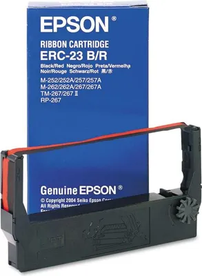 Obrázek produktu pro Epson Ribbon Cartridge TM-267/II, M-252/262/267, black/red (ERC23BR), Epson M-260 & M-280, Čína, 40 g, 70 mm, 130 mm, 25 mm