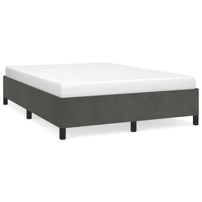 Image de vidaXL Cadre de lit sans matelas gris foncé 140x200 cm velours