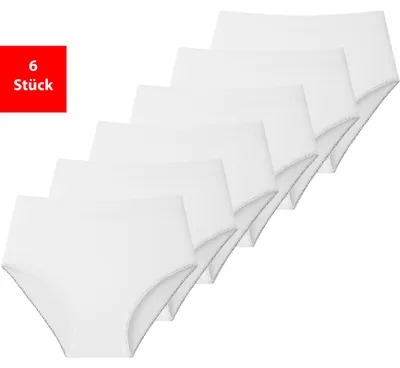 Produktbild von Taillenslip Damen Slip im 3 - 6er Pack Baumwolle Unterhose Schlüpfer Maxislip - Weiß 36/38 6er
