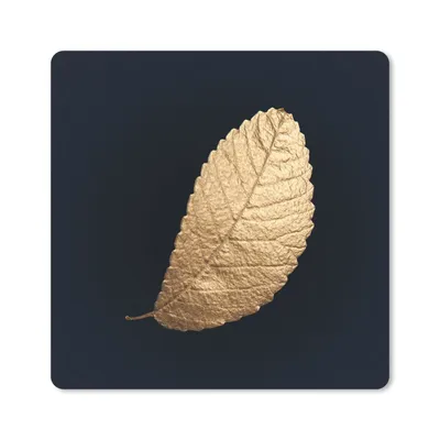 Produktbild von MuchoWow® Mauspad Mousepad Gold - Blätter - Schwarz - Pflanzen - Luxus - Natur 20x20 cm - Mousepads - Maus Mat - Pad - Mausunterlage - Desk Mat - Bureauartikeln