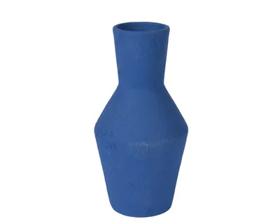 Produktbild von Vase / Blumenvase Terrakotta 11x21cm handgemacht blau