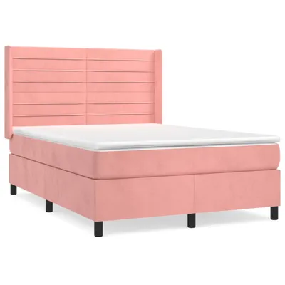 Produktbild von vidaXL Boxspringbett mit Matratze Rosa 140x200 cm Samt