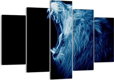 Produktbild von Bild auf Leinwand - Leinwandbild - Abstraktion Tier - 150x100cm - Wand Bild - Wanddeko - Leinwanddruck - Bilder - Kunstdruck - Wanddekoration - Leinwand bilder - Wandkunst - EA150x100-3797