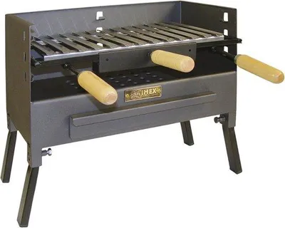 Produktbild von Tischgrill mit Grillrost – Schwarz – 43,5 x 24,5 x 39,5 cm