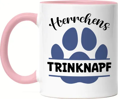 Produktbild von Herrchens Trinknapf Tasse Rosa Hund Hunde Pfote Liebe Hundeliebhaber Tierliebe Vierbeiner Gassi Haustier