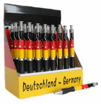 Produktbild von 24x Kugelschreiber Kulli Stift  Deutschland im Display Fanartikel Gastgeschenk Mitgebsel Give-away