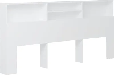 Image de vidaXL Tête de lit avec étagères blanc 220x19x103,5 cm