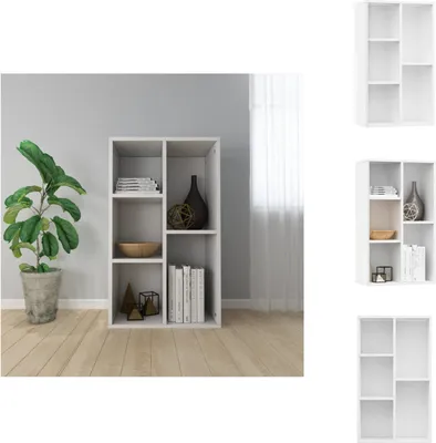 Produktbild von vidaXL Bücherregal/Sideboard Weiß 50x25x80 cm Holzwerkstoff -  Bücherregale & Bücherschränke