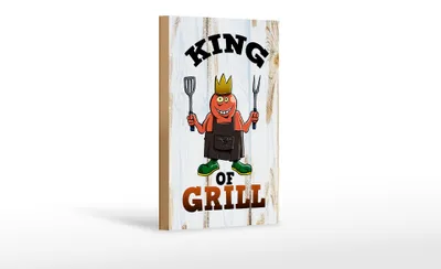 Produktbild von Holzschild Hinweis 12x18 cm King of Grill