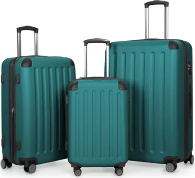 Obrázek produktu pro HAUPTSTADTKOFFER – Spree – sada 3 kusů kufrů s tvrdou skořápkou, cestovní kufry s rozšířením, sada trolley, TSA, 4 kolečka, S, M a L, aqua zelená