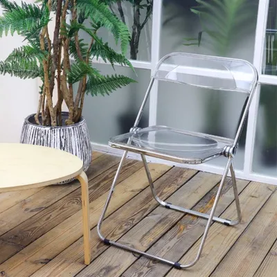 Produktbild von Acryl Klappstuhl Campingstuhl Stuhl mit Rückenlehne für Garten, Terrasse und Balkon Weiß