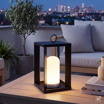 Obrázek produktu pro Přenosná zahradní lucerna LED modul dobíjecí baterie stmívač dálkové ovládání V: 30 cm IP54 2000K bezdrátová venkovní stolní lampa lucerna zahrada balkon, productTiles.product.images.aiGenerated