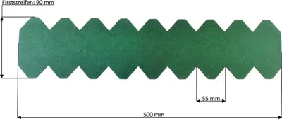 Produktbild von 2 Streifen Dachschindeln Schiefer  (55 mm) - First grün