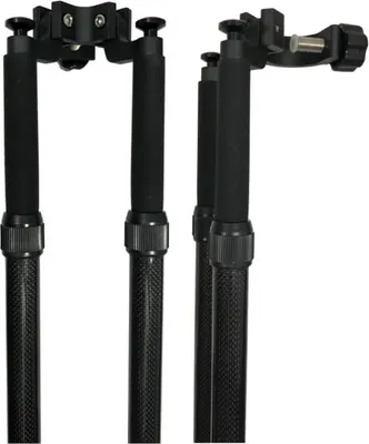 Produktbild von Carbon Bipod B03C Leichtes Zweibeinstativ aus Carbonfaser für Vermessungsstäbe und GPS-Antennen teleskopisch verstellbar mit Transporttasche schwarz