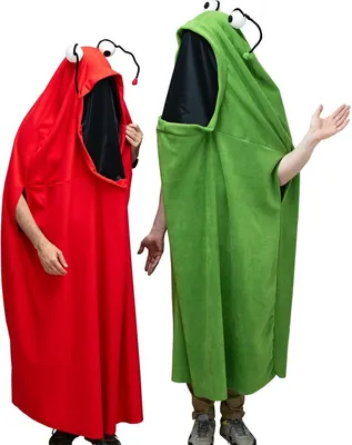 Rotes und Grünes Monster Kostüm gemeinsam von Vorne