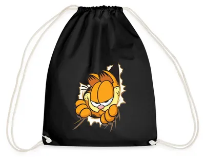Produktbild von Spreadshirt Garfield Hier Ist Garfield Turnbeutel, One size, Schwarz