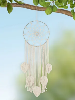 Image de Attrape-rêves "Boho" Gilde crème, avec longs rubans 46424