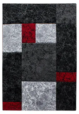 Produktbild von Hawaii Blöcke teppich kurzflor rechteckig 280x370cm rot