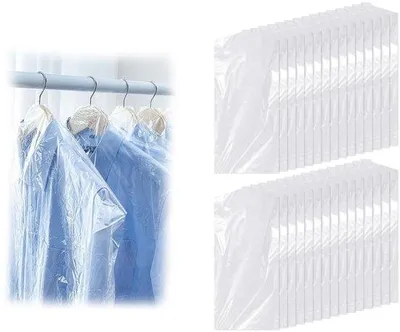 Obrázek produktu pro Sada průhledných obalů na oděvy, 30 kusů, 60 x 90 cm, plast, omyvatelné, průhledné sáčky do čistírny