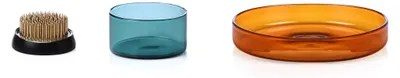 Glas-Tabletts Set + Flower Frog, Kenzan, handgefertigt