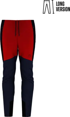 Herrenhose von La Sportiva in Rot und Dunkelblau mit Kordelzug und Logo auf dem Oberschenkel