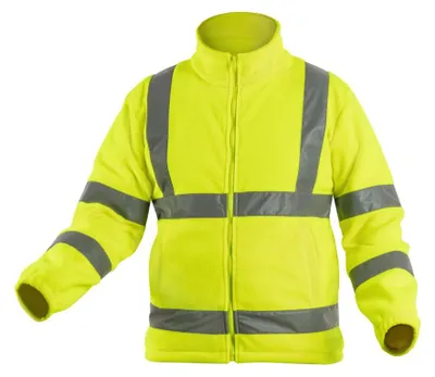Productafbeelding van Waarschuwingsvest van fleece, heren, geel, maat S. Högert-technologie, bescherming tegen kou en wind – ALAND werkkleding, waarschuwingskleding