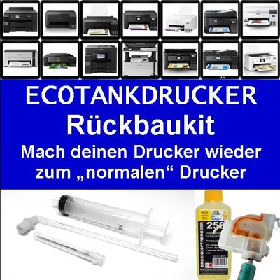 Produktbild von Sublimations Rückbau Kit für Ecotankdrucker - geeignet für 102 / 103 / 104 / 105 / 113