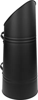 Produktbild von Grauer Kohlekorb aus Stahl 56 x 23 cm mit Schüttrand und Griffen, schwarzpulverbeschichtet