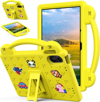 Produktbild von Schutzhülle für Xiaomi Redmi Pad 2 11" 2025 Niedliche Hülle für Kinder, Stoßfest mit Griff und Ständer Gelb